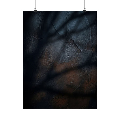 Shadow Play Wall Art Print | Winter Dark Japandi Moody Minimal Art Art Print