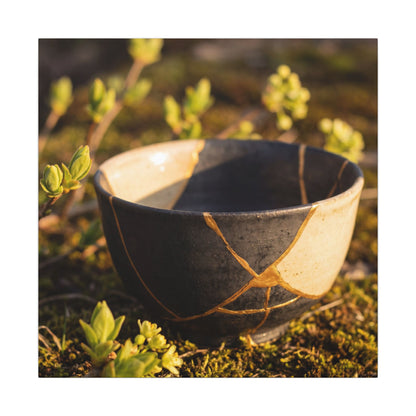 Seijaku Broken Pottery Canvas Art - Kintsugi Gold Repair