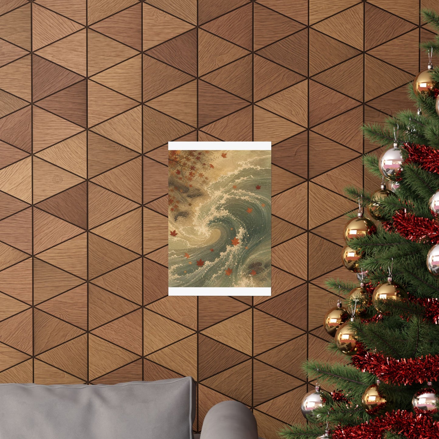 Candlelight Ocean Wave Wall Art Print - Japandi Kanso