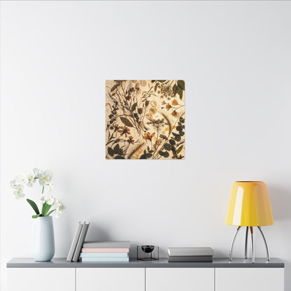 Dried Flowers Summer Canvas Art | Japandi Neutral Design