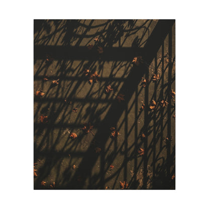 Dark Japandi Shadow Play in Golden Hour | Moody Minimal Canvas Art