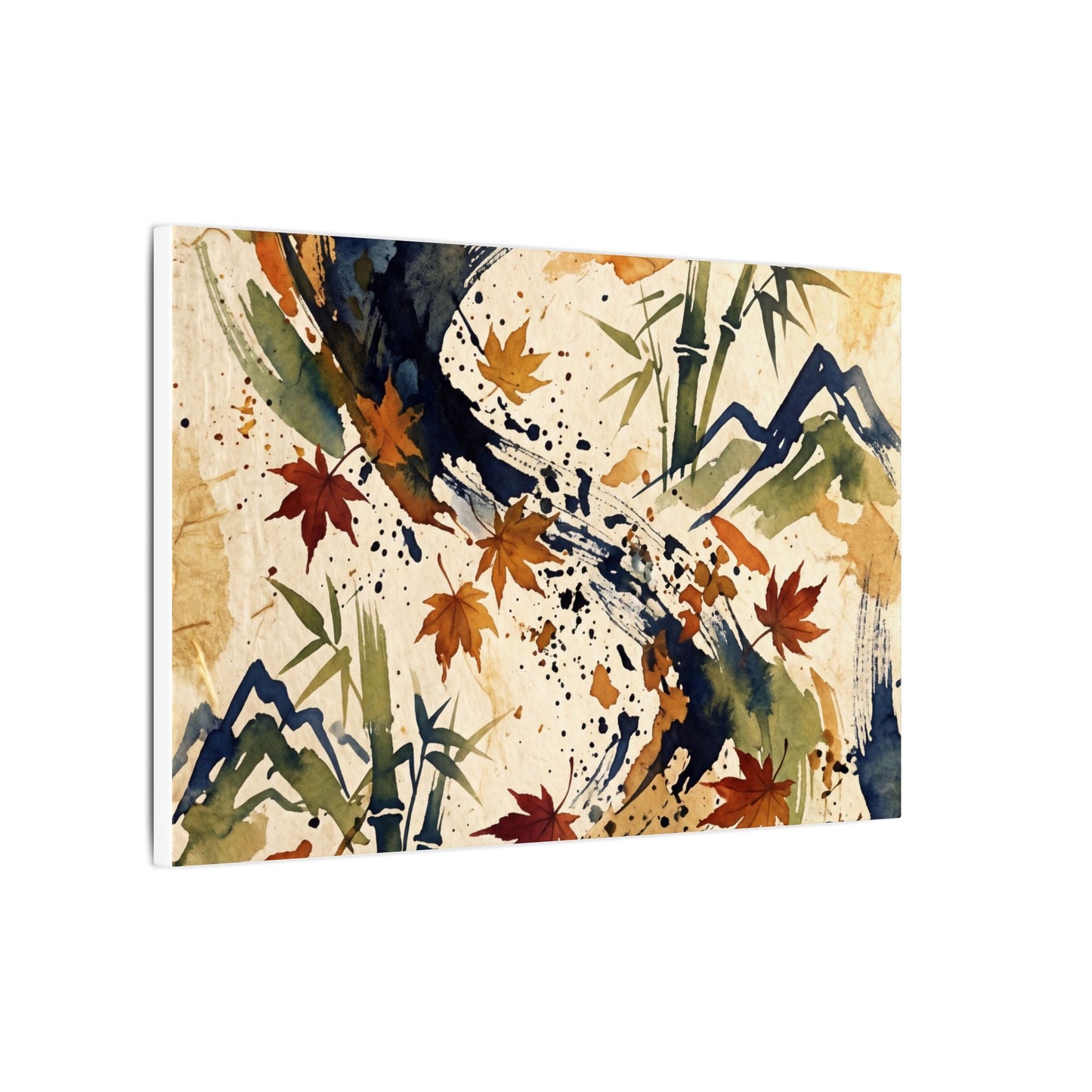 Golden Hour Ink Brushstroke Canvas Art - Zen Shibui