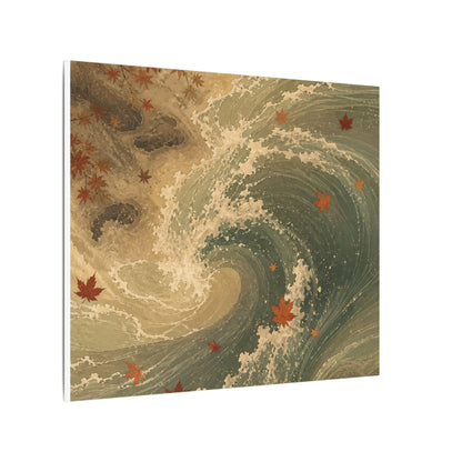 Japandi Ocean Wave in Candlelight | Japanese Pattern Canvas Art