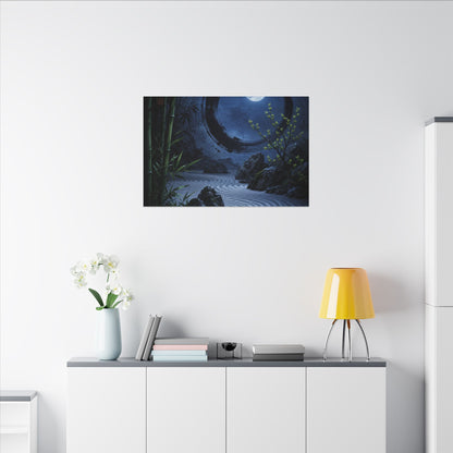 Serene Rock Garden Canvas Art - Enso Zen
