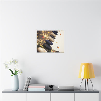 Ma River Stones Canvas Art - Kintsugi Gold Vein