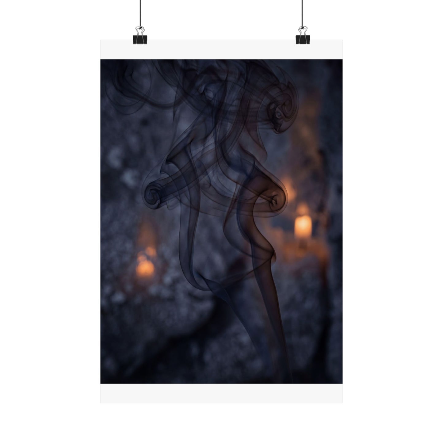 Bold Incense Smoke Wall Art Print - Shadow Zen Dark Japandi