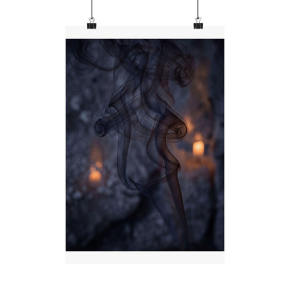Bold Incense Smoke Wall Art Print - Shadow Zen Dark Japandi