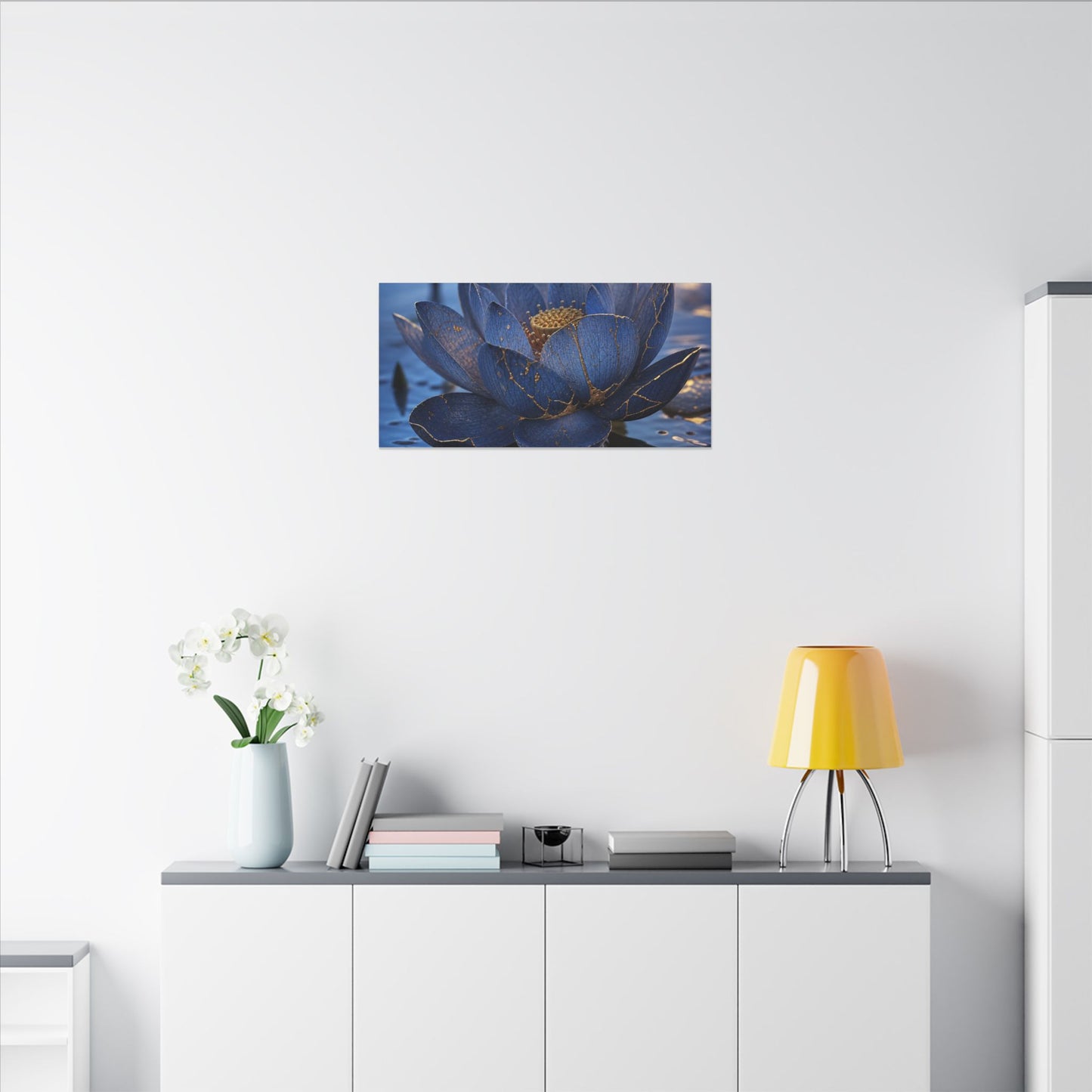 Kintsugi Lotus Flower in Dawn | Broken Beauty Canvas Art