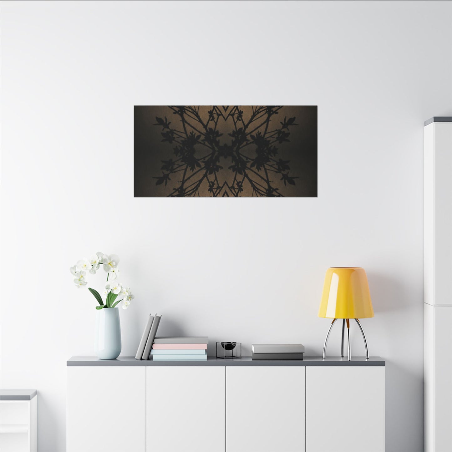 Golden Hour Shadow Play Canvas Art - Dark Japandi Seijaku