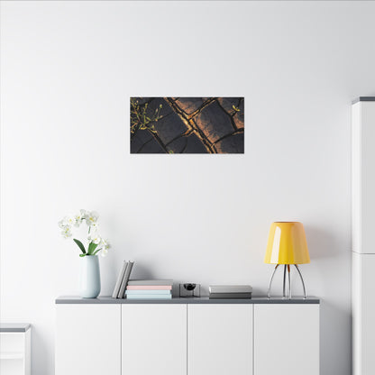 Kintsugi Cracked Earth in Golden Hour | Gold Vein Canvas Art