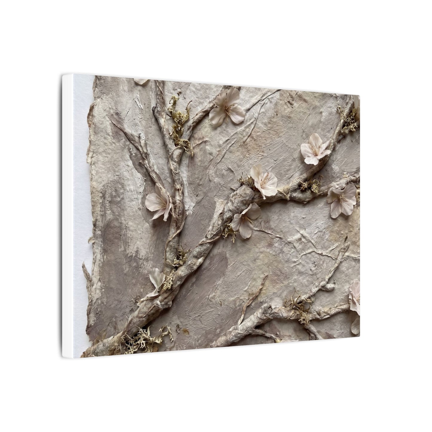 Summer Cherry Blossom Texture Canvas Art | Earthy Decor