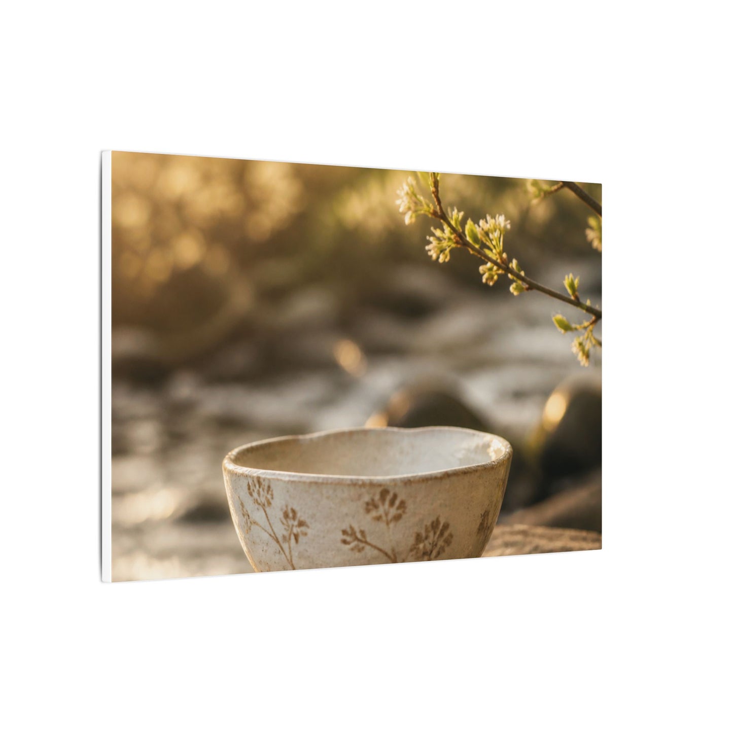 Neutral Ceramic Bowl Canvas Art - Japanese Pattern Japandi