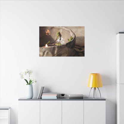 Candlelight Ceramic Bowl Canvas Art - Japandi Ma