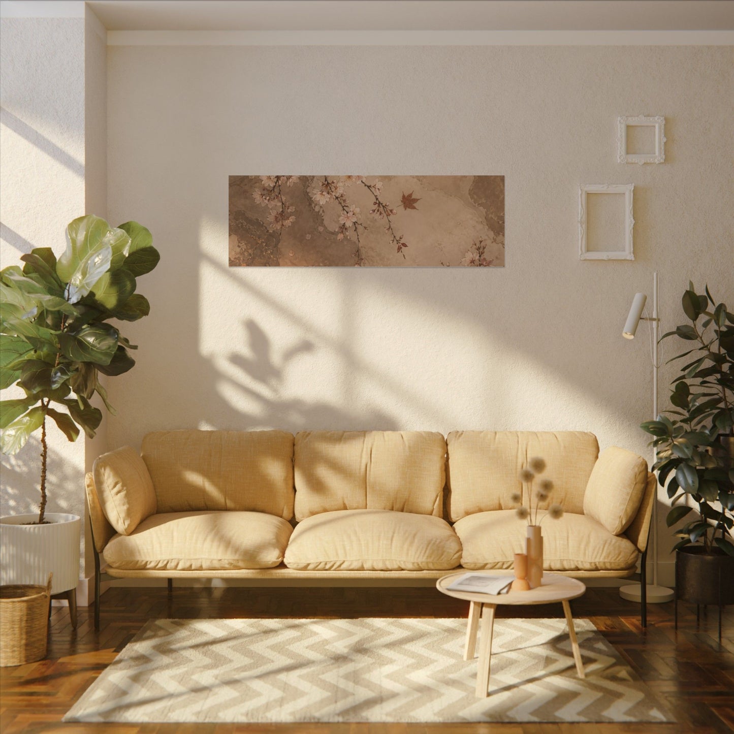 Cherry Blossom Canvas Art | Autumn Japandi Japanese Pattern Art