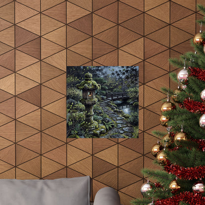 Cozy Stone Lantern Wall Art Print - Texture Japandi