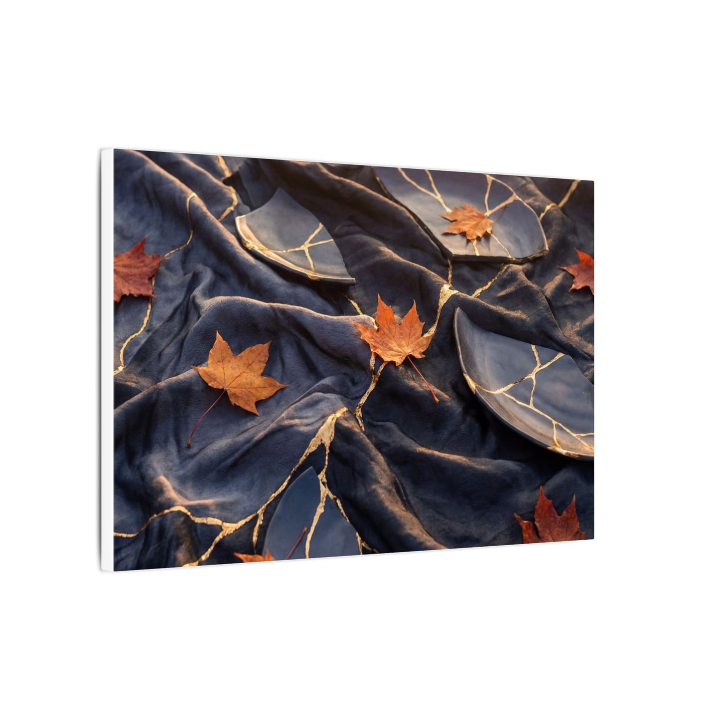 Golden Hour Silk Drape Canvas Art - Kintsugi Shibui