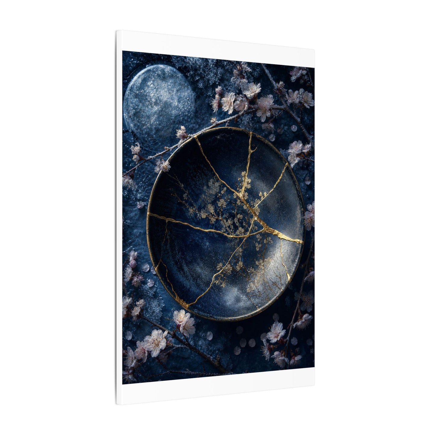 Cherry Blossom Winter Canvas Art | Kintsugi Philosophical Design