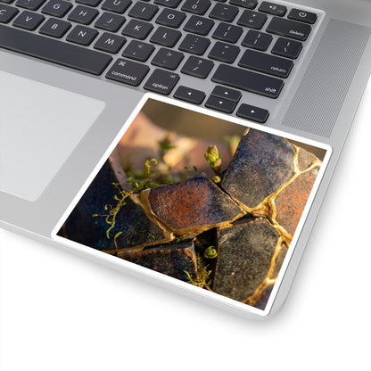 Kintsugi Broken Pottery in Golden Hour | Gold Vein Sticker