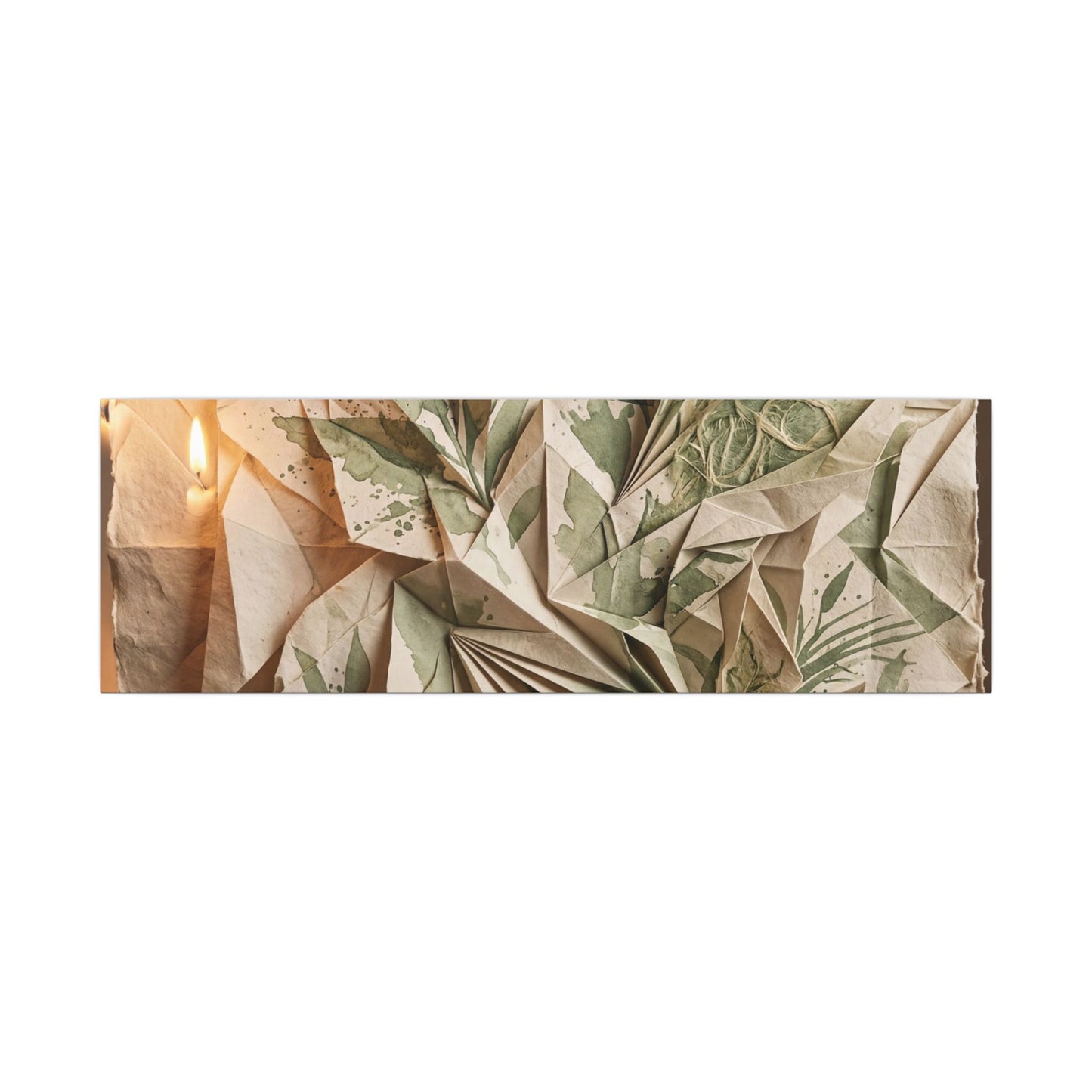 Japandi Paper Fold in Candlelight | Texture Canvas Art