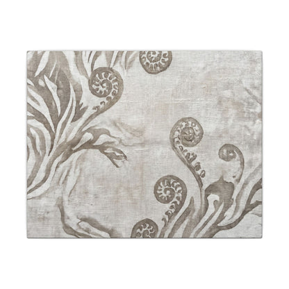 Japandi Fern Unfurling in Overcast | Japanese Pattern Canvas Art