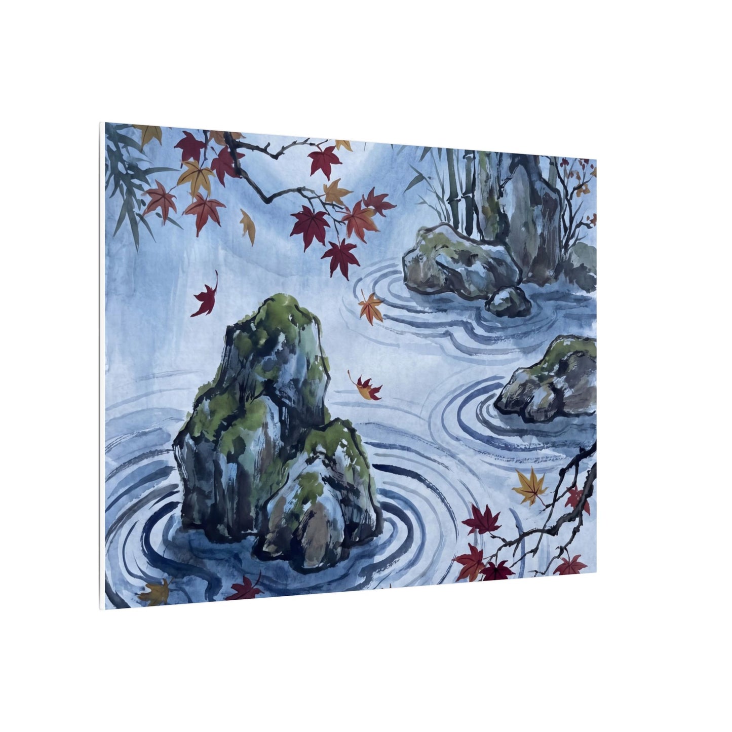 Rock Garden Autumn Canvas Art | Zen Tranquil Design