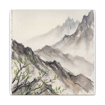 Spring Mountain Mist Texture Canvas Art | Warm Decor