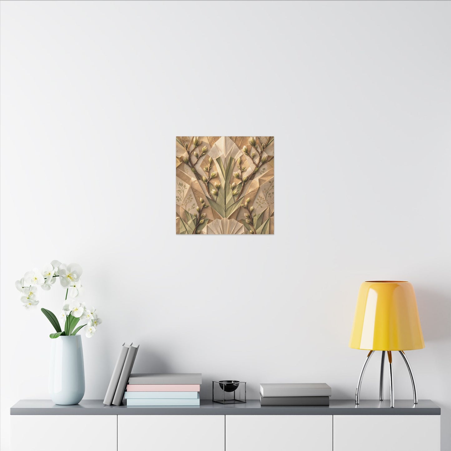 Kanso Paper Fold Canvas Art - Japandi Japanese Pattern