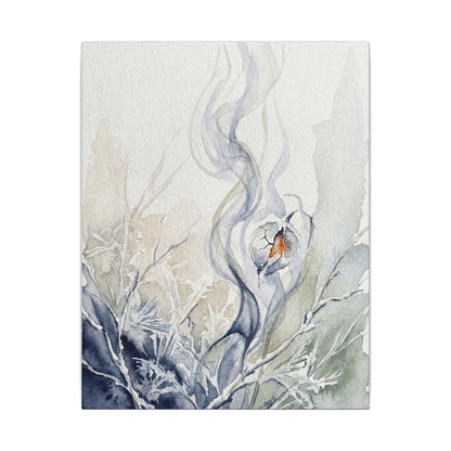Earthy Incense Smoke Canvas Art - Watercolor Japandi