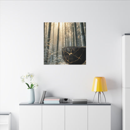 Fukinsei Bamboo Grove Canvas Art - Kintsugi Gold Repair