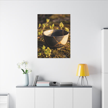 Seijaku Broken Pottery Canvas Art - Kintsugi Gold Repair
