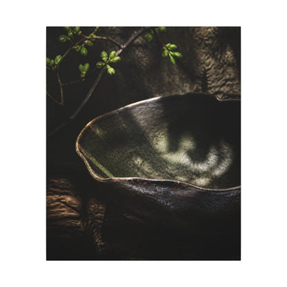 Sophisticated Ceramic Bowl Canvas Art - Dark Texture Dark Japandi
