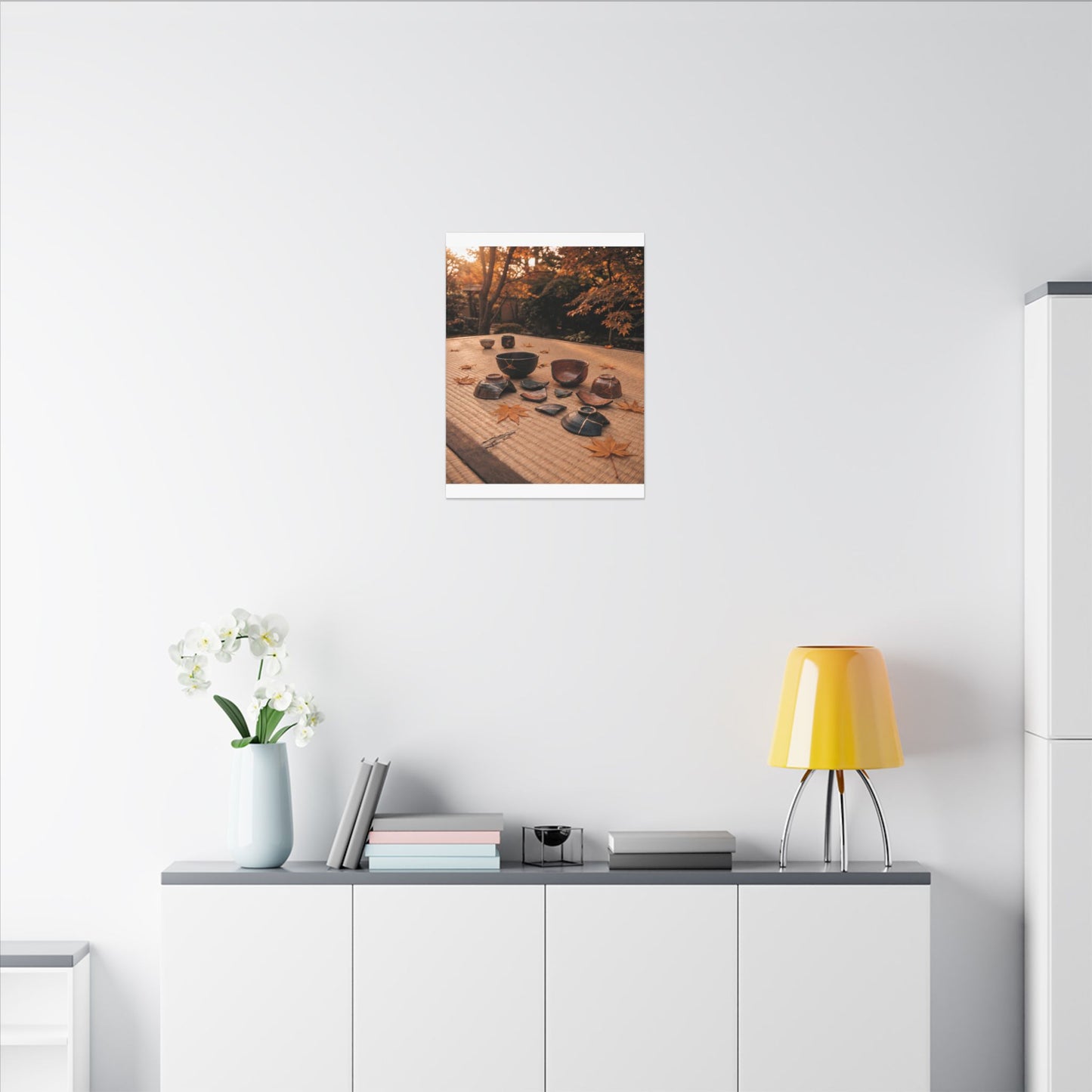Golden Hour Tea Ceremony Canvas Art - Kintsugi Shibui
