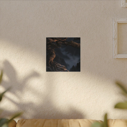 Bold Pine Tree Canvas Art - Shadow Zen Dark Japandi