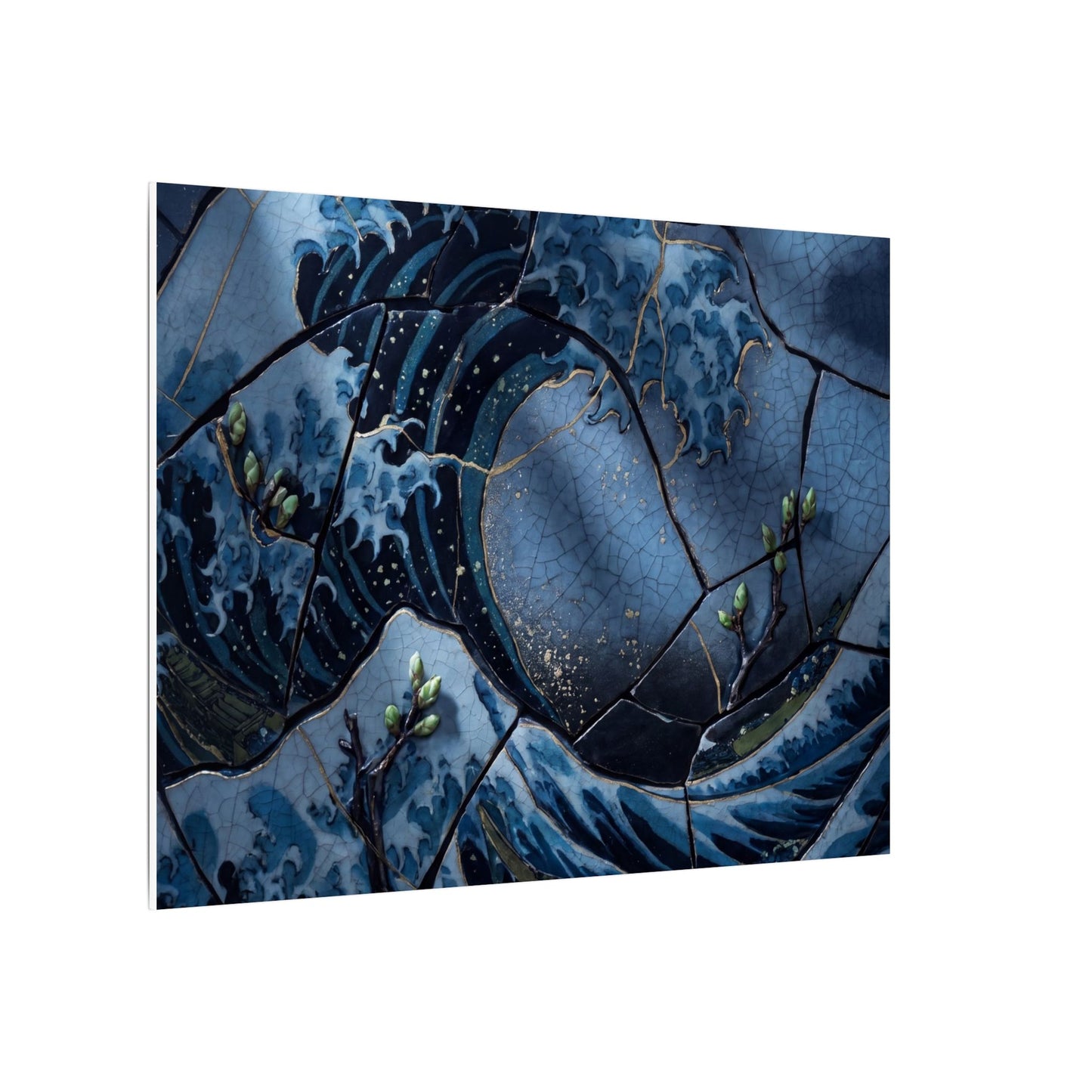 Ocean Wave Spring Canvas Art | Kintsugi Artful Design