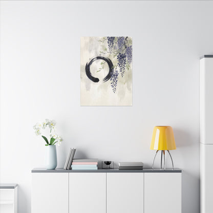 Wisteria Enso Canvas Art | Serene Zen Art