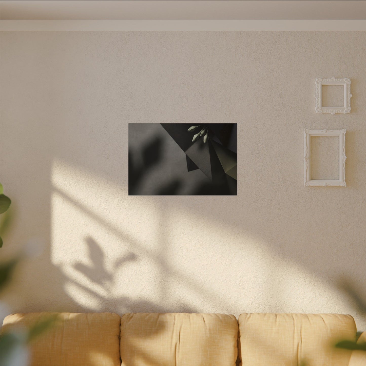 Paper Fold Moody Minimal Canvas Art | Luxurious Dark Japandi Art