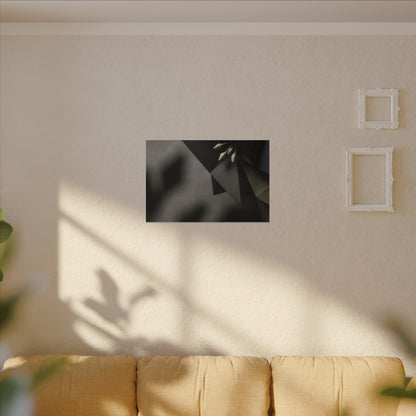 Paper Fold Moody Minimal Canvas Art | Luxurious Dark Japandi Art