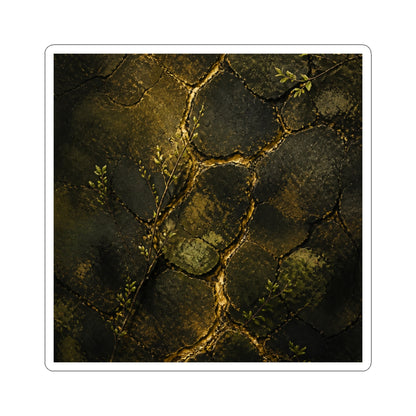 Golden Hour Cracked Earth Sticker - Dark Japandi Shibui