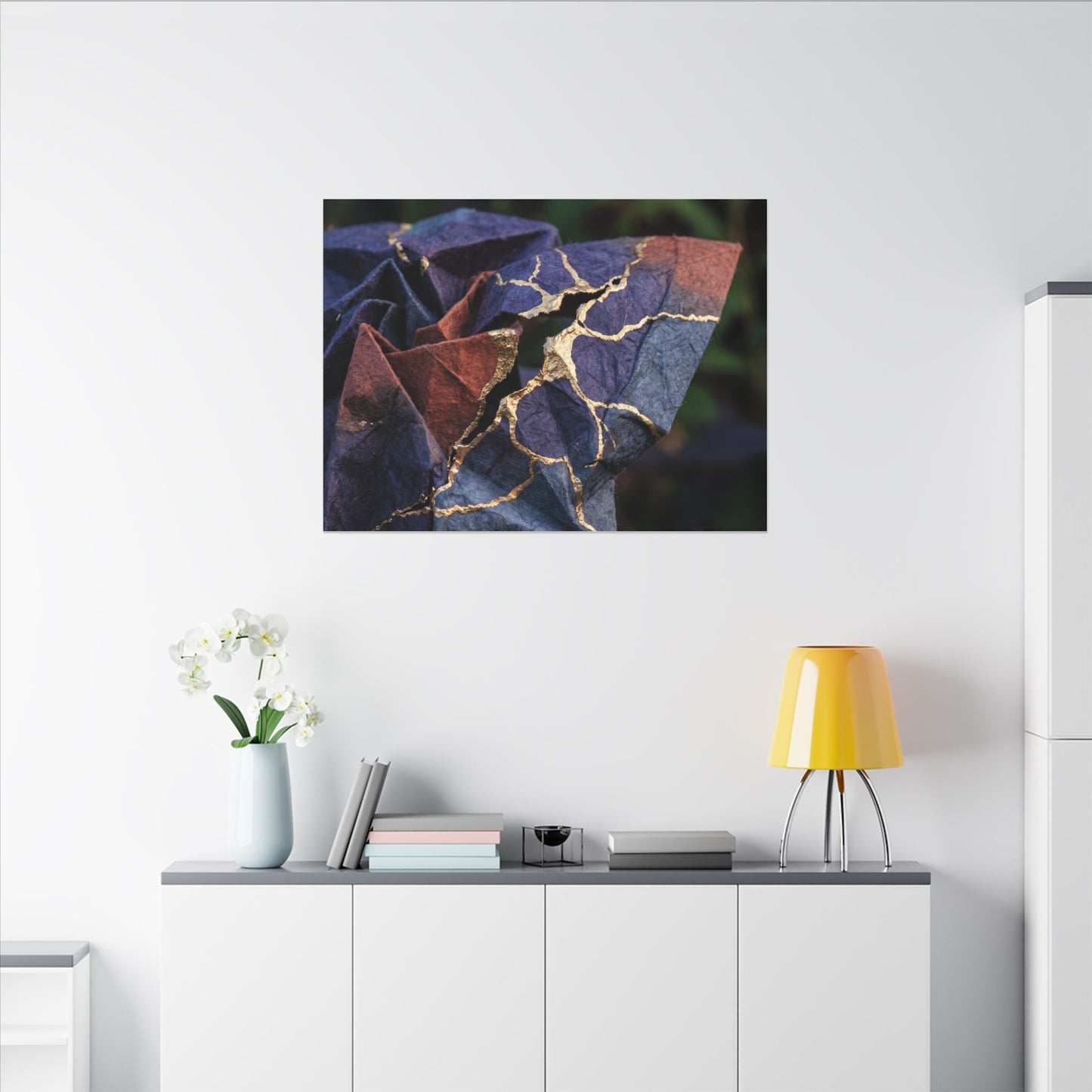 Philosophical Paper Fold Canvas Art - Gold Vein Kintsugi