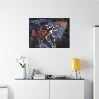 Philosophical Paper Fold Canvas Art - Gold Vein Kintsugi