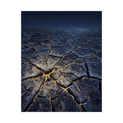 Ma Cracked Earth Wall Art Print - Kintsugi Broken Beauty