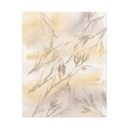 Shadow Play Winter Canvas Art | Japandi Warm Design