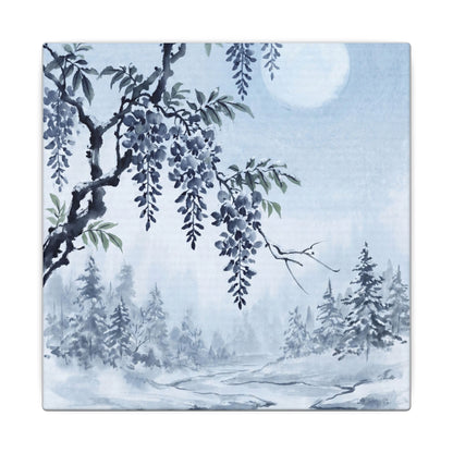 Seijaku Wisteria Canvas Art - Zen Sumi E