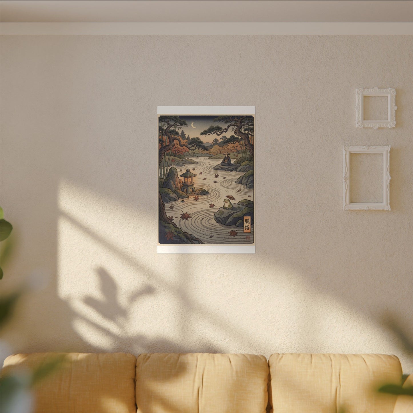 Rock Garden Autumn Canvas Art | Zen Serene Design