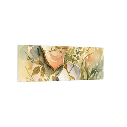 Japandi Broken Pottery in Golden Hour | Watercolor Canvas Art