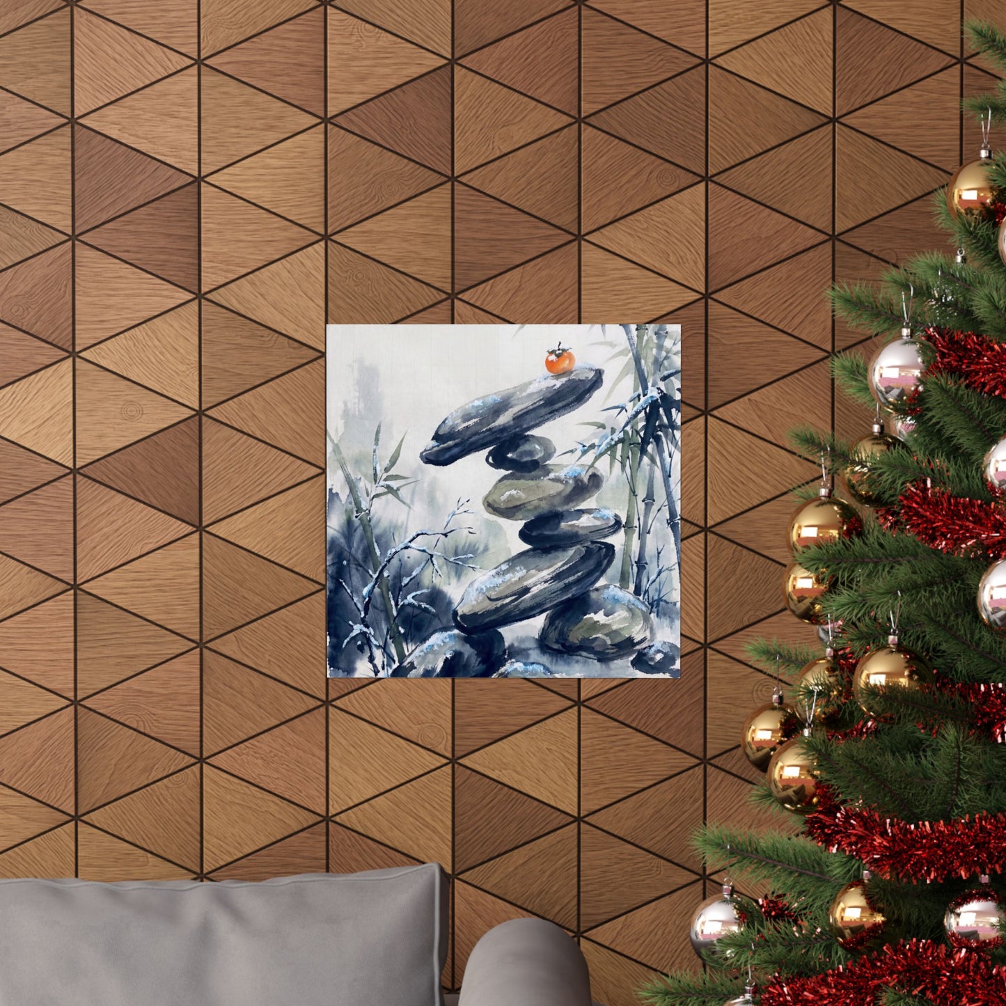 Moonlight River Stones Wall Art Print - Zen Datsuzoku