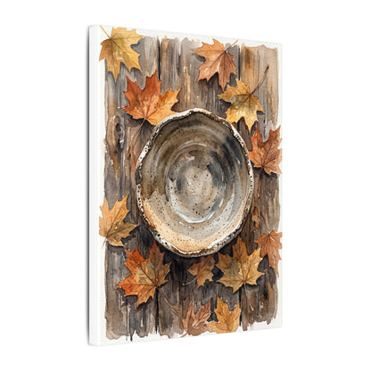 Ma Ceramic Bowl Canvas Art - Japandi Watercolor