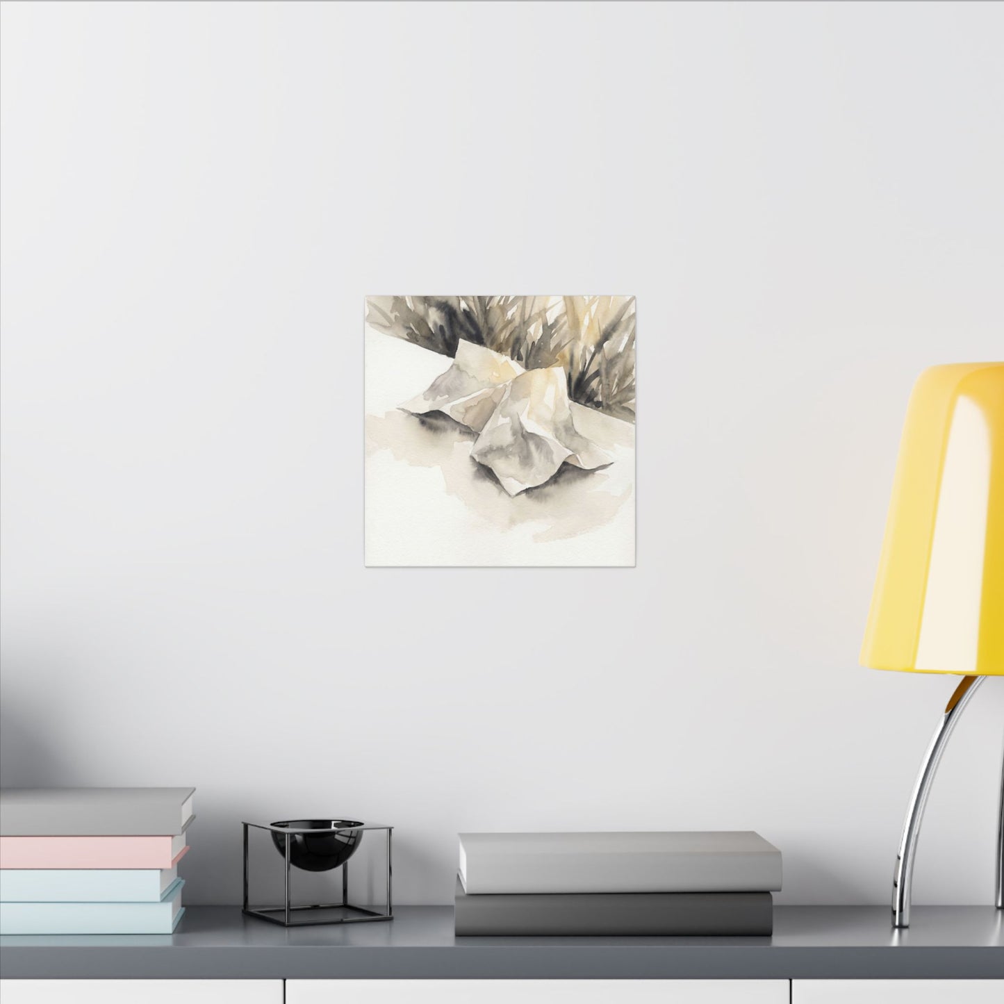 Paper Fold Watercolor Canvas Art | Warm Japandi Art
