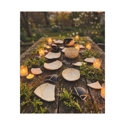 Broken Pottery Spring Canvas Art | Kintsugi Beautiful Design