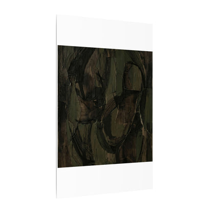 Mixed Media Dark Japandi Textured Canvas Art